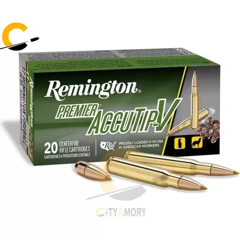 Remington Premier AccuTip-V .223 Remington 50 Grain Centerfire Rifle Ammo