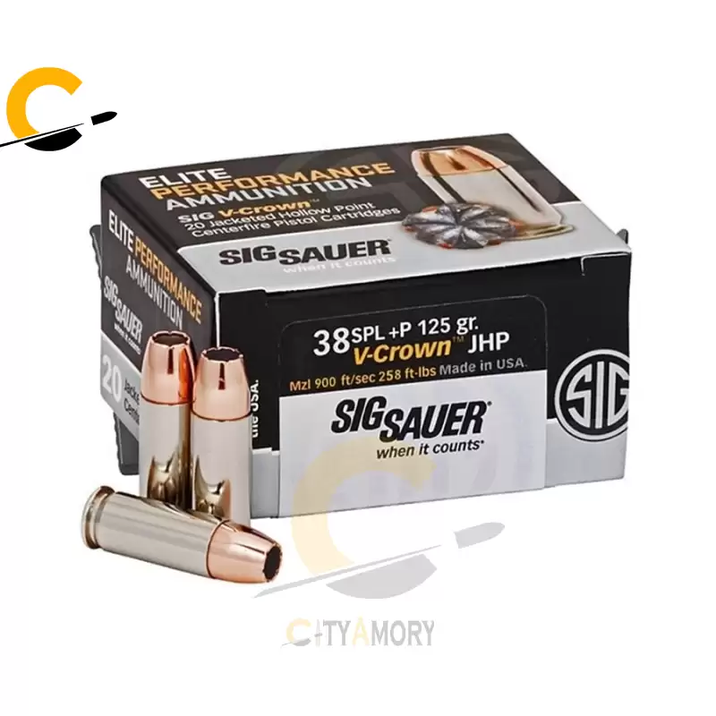 Sig Sauer 38 Special +P 125 gr Elite V-Crown Jacketed Hollow Point 20/Box