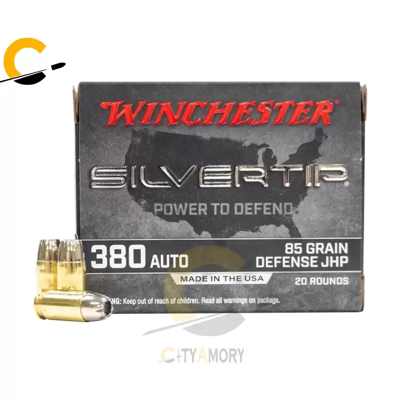 Winchester 380 Auto 85 gr Jacketed Hollow Point Silvertip 20/Box