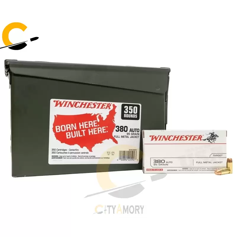 Winchester 380 Auto 95 gr FMJ 350 Rounds in Ammo Can