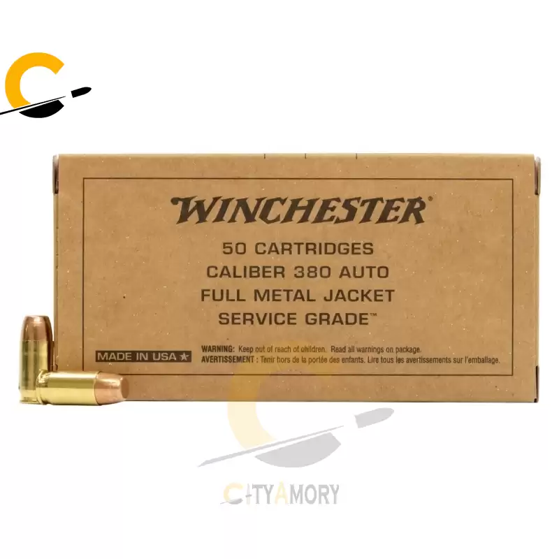 Winchester 380 ACP 95 gr FMJ FN Service Grade 50/Box