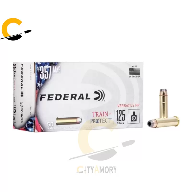 Federal 357 Mag 125 gr Jacketed Hollow Point Train and Protect 50/Box
