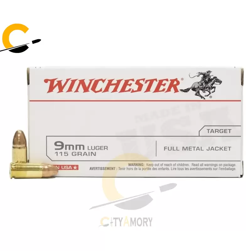 Winchester 9mm Luger 115 gr FMJ 50/Box